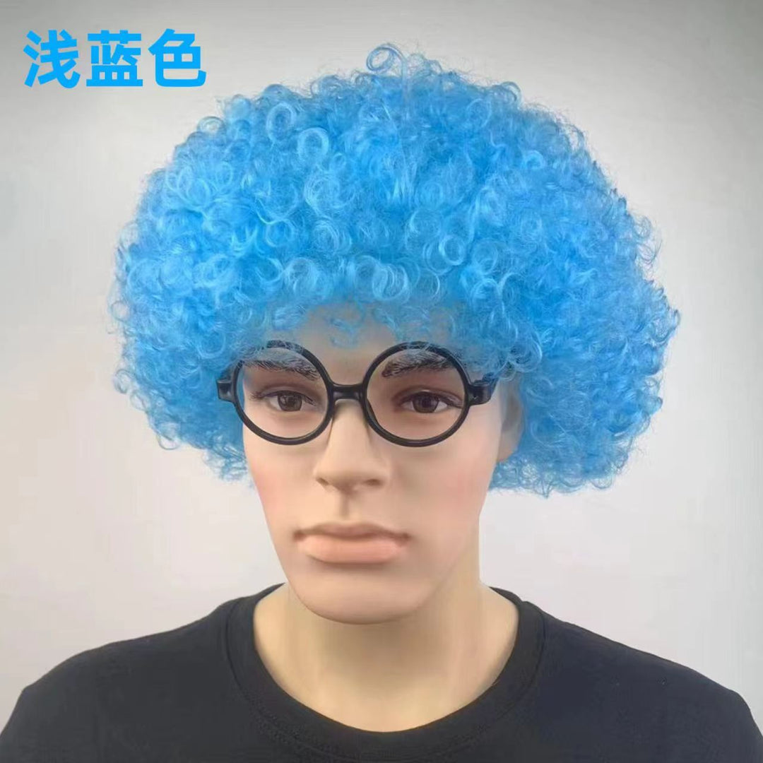 爆炸头假发搞怪小丑头套演出搞笑道具彩色假发套幼儿园表演区材料