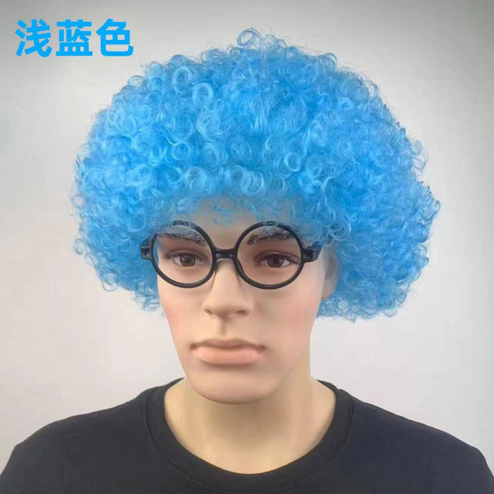 爆炸头假发搞怪小丑头套演出搞笑道具彩色假发套幼儿园表演区材料