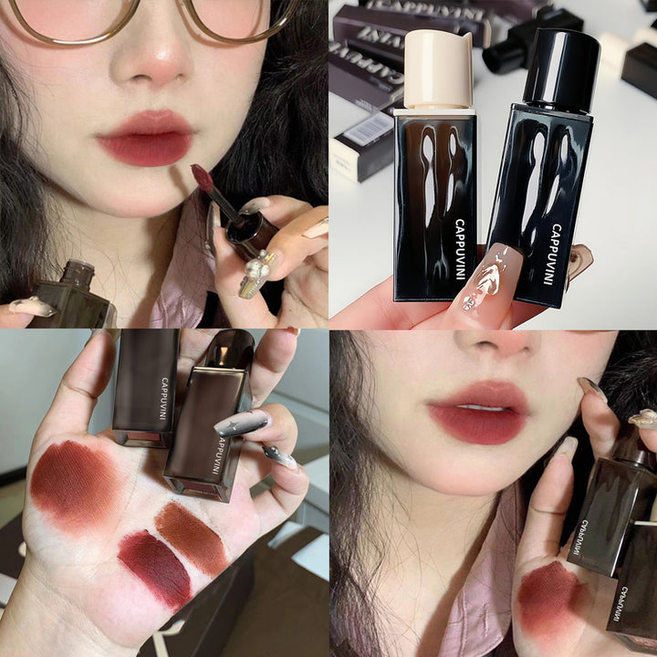Cappuvini水波琥珀唇釉 丝绒镜面哑光持久不易沾杯显白学生口红