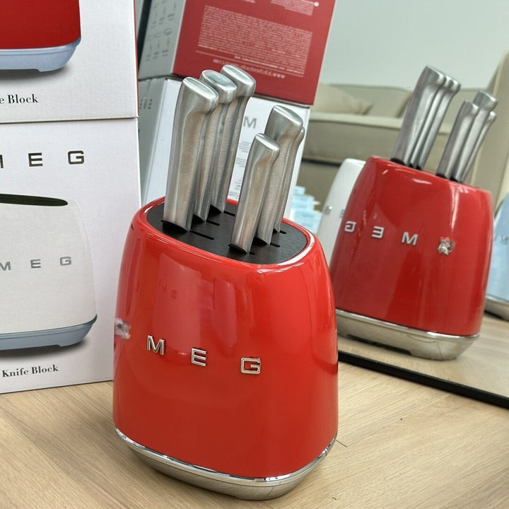 意大利SMEG斯麦格全套不锈钢刀具套装厨房家用刀架七件304不锈钢