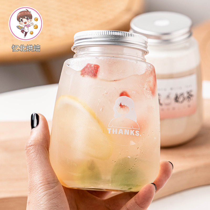 奶茶瓶一次性网红pet透明塑料奶茶杯子商用贴纸杨枝甘露饮品打包