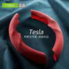 适用特斯拉焕新版Model3 Y翻毛皮方向盘套超薄吸汗专用方向盘卡套