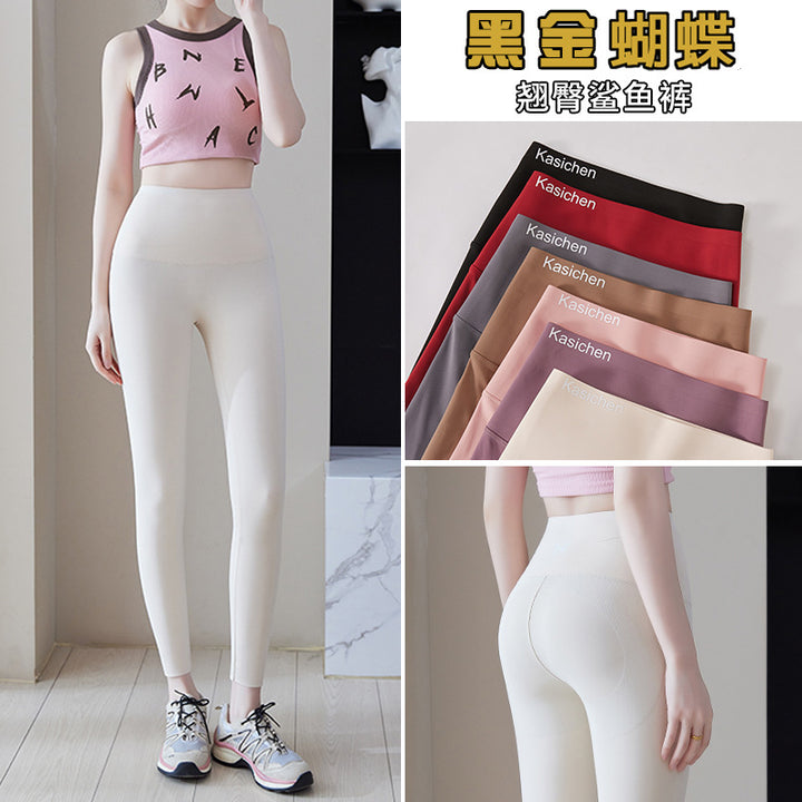 蝴蝶鲨鱼裤女外穿2026新款春季显瘦瑜伽裤高腰收腹提臀薄款打底裤