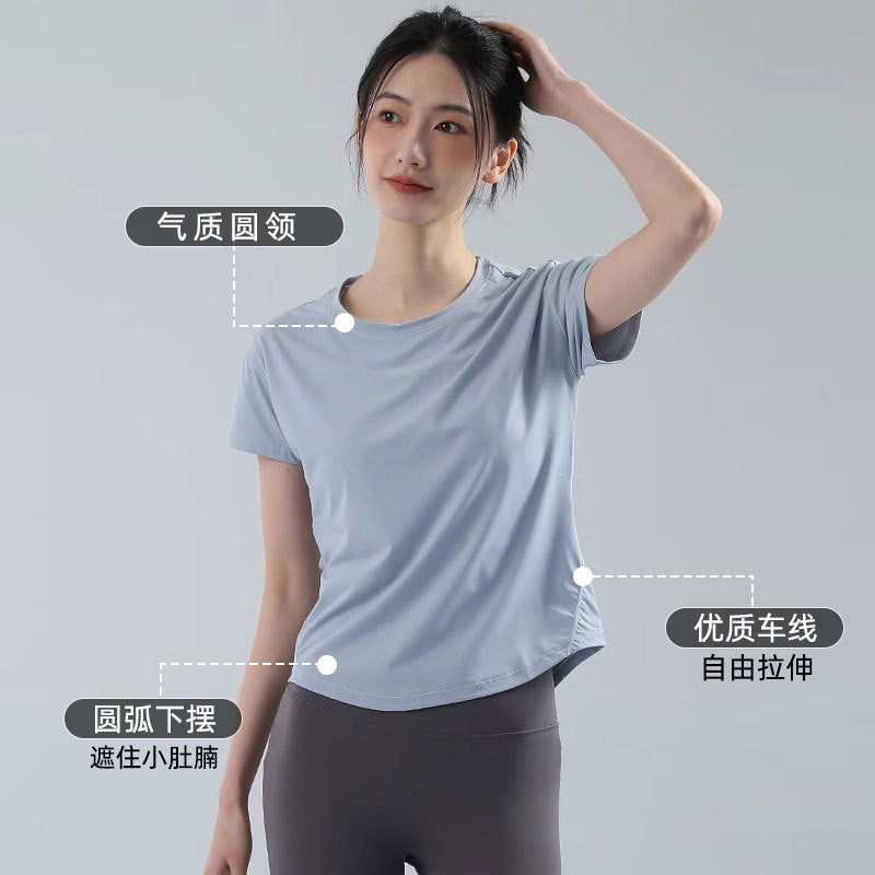 Summer Thin Slimming Sports Women Fitness Short Sleeve