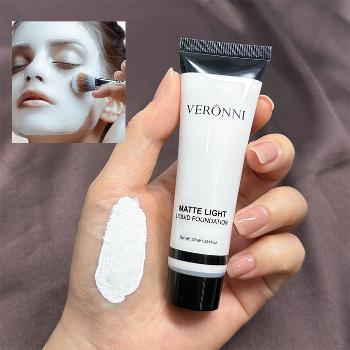 VERONNI水润调色粉底液白色COS妆舞台妆化妆师调和深色底妆专用