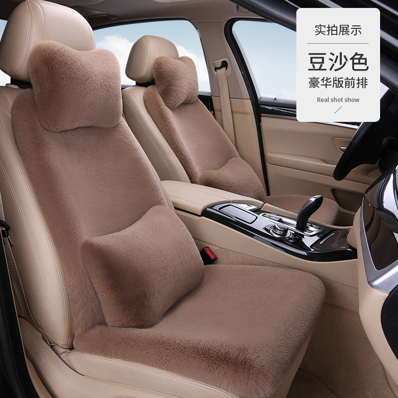 Thickened Winter __NS 99__h Car Seat Cushion – 3-Piece Backrest Short Fur Single Seat Cover