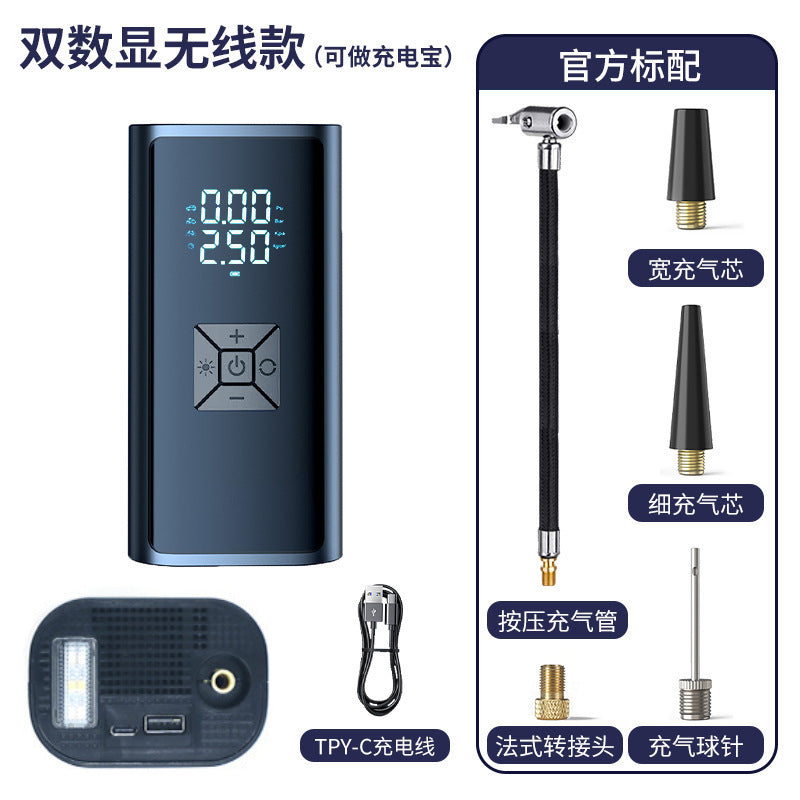 汽车充气泵车载便携智能无线数显打气筒多功能轮胎应急打气泵批发