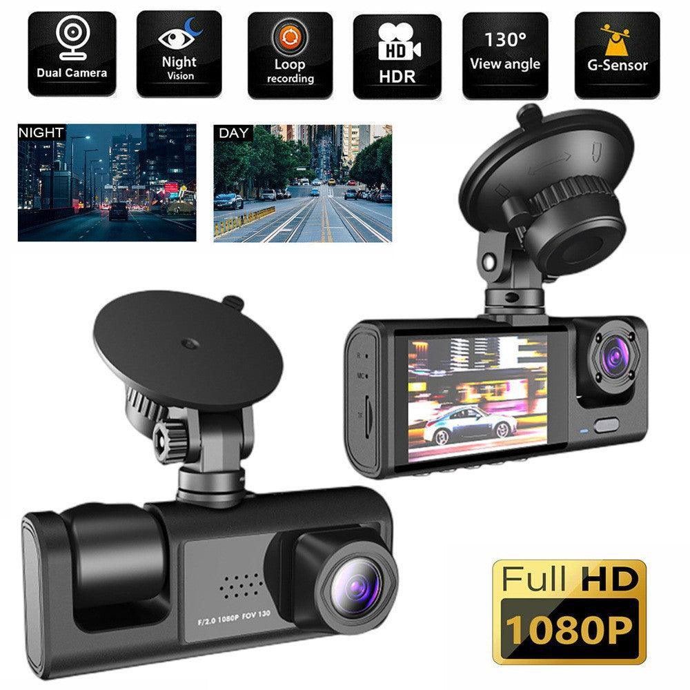 HD Rear View 3-Lens Car Dash Cam – Phone Connected Vehicle Recorder