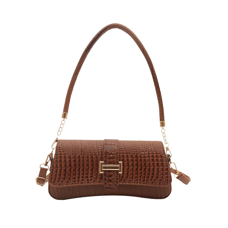 Spring New Retro Small Square Shoulder Bag – Women's Crocodile Pattern Bag