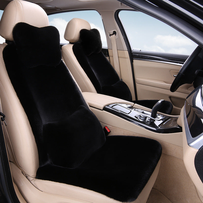 Thickened Winter __NS 99__h Car Seat Cushion – 3-Piece Backrest Short Fur Single Seat Cover