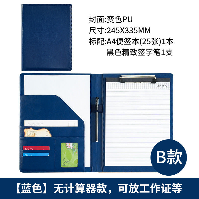 A 4 Multi-Function Leather Portfolio Folder – Business Manager Binder with Calculator