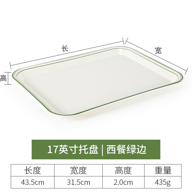 密胺托盘长方形盘塑料茶水杯盘端菜盘亚马逊餐盘蛋糕面包托盘商用