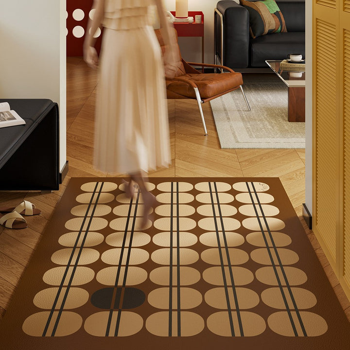 Vintage Entryway Floor Mat New Door Mat Stain Resistant Leather Carpet Foot Mat