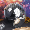 跨境电商新品Disco ball Helmet with Retractable镜面迪斯科球头