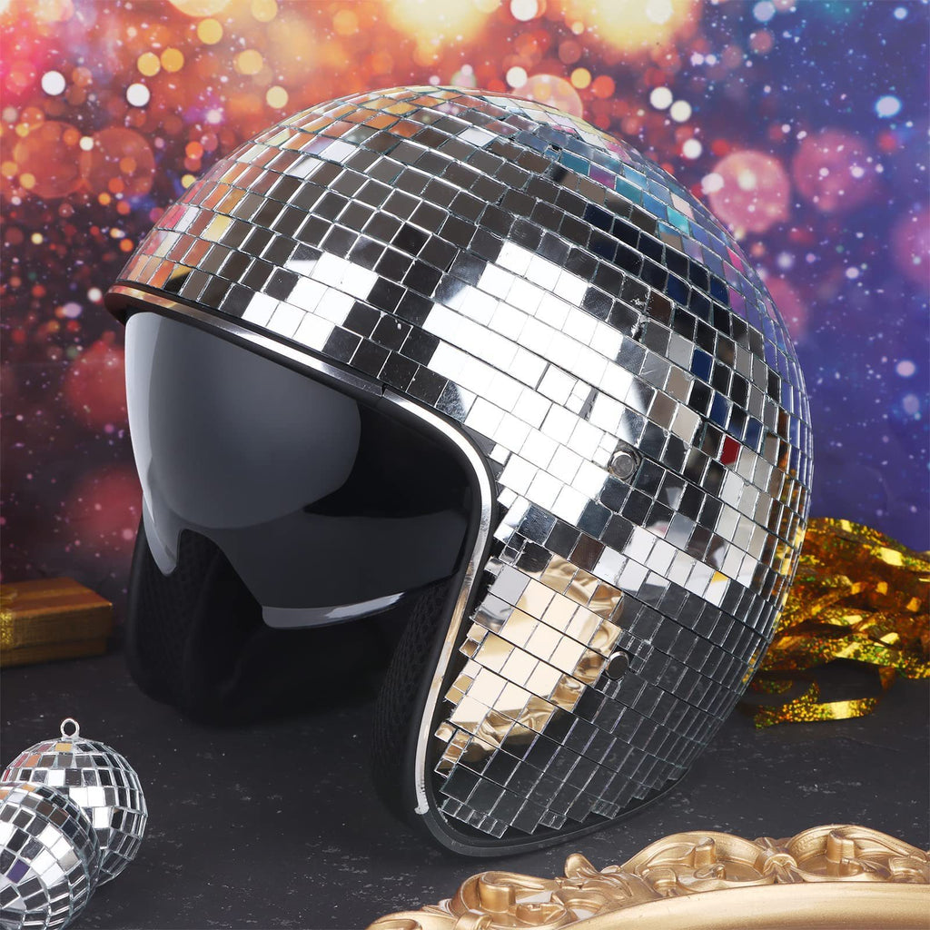 跨境电商新品Disco ball Helmet with Retractable镜面迪斯科球头