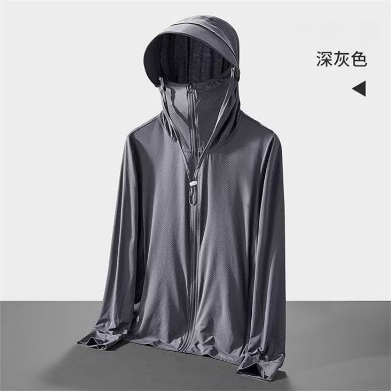 冰丝连帽防晒衣男夏季新款防紫外线超薄透气防晒服户外钓鱼外套女