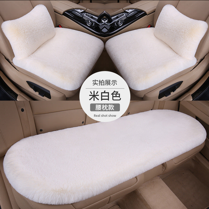 Thickened Winter __NS 99__h Car Seat Cushion – 3-Piece Backrest Short Fur Single Seat Cover