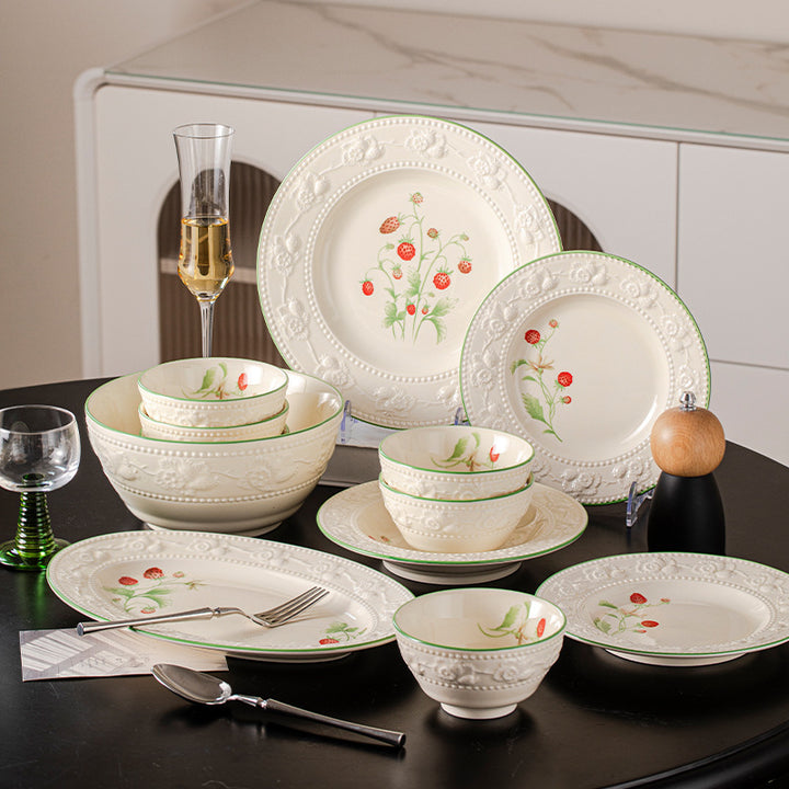 New French Bowl & Plate Tableware Set Home Light Luxury Premium Design Bowl Housewarming Gift Bowl Chopstic
