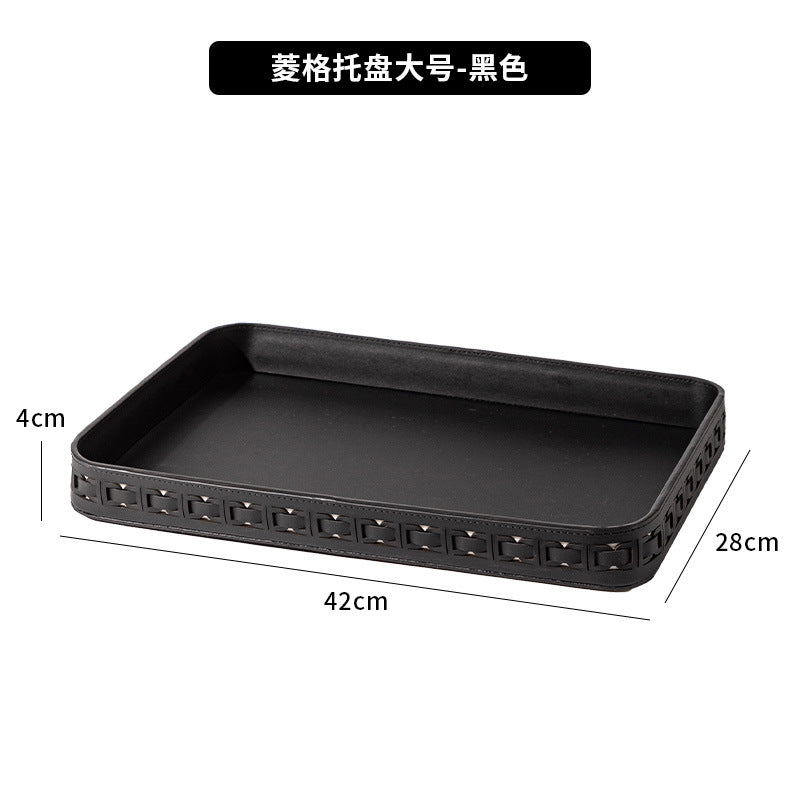 手提遥控器收纳盒高级创意客厅茶几桌面分类整理盒皮质玄关收纳盒