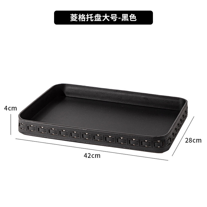 手提遥控器收纳盒高级创意客厅茶几桌面分类整理盒皮质玄关收纳盒