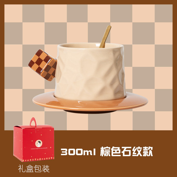 魔方陶瓷咖啡杯套装高端设计高级感高颜值杯碟马克杯子下午茶欧式
