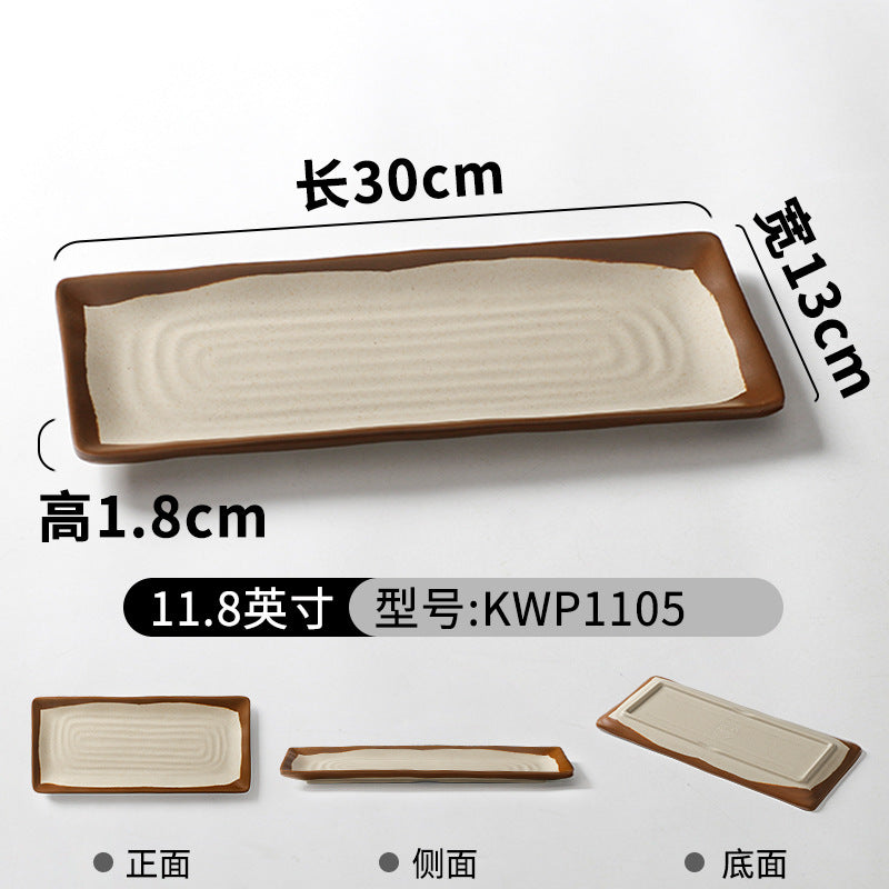 祥源美密胺创意复古餐具商用餐厅饭店火锅店盘子菜盘仿瓷塑料面碗