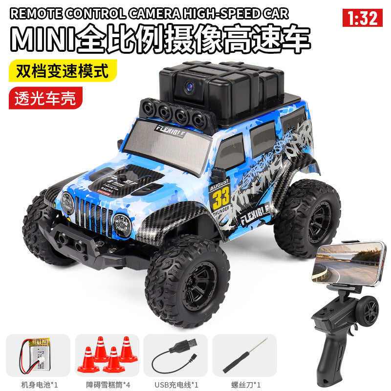 跨境1:32mini摄像遥控车Rc car比例油门迷你高低速越野竞速高速车