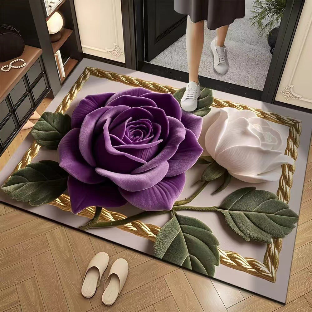3 DFloral Floor Mat Entryway Durable Stain Resistant Non Slip Foot Mat