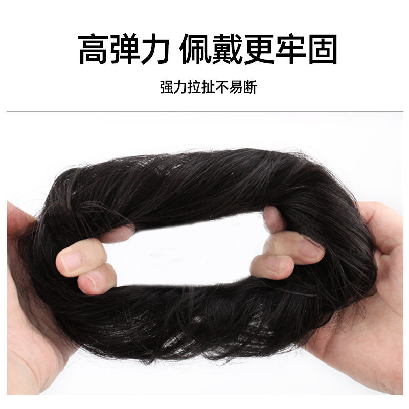 丸子头假发圈女蓬松立体花苞头懒人盘发包甜美减龄网红直发圈批发