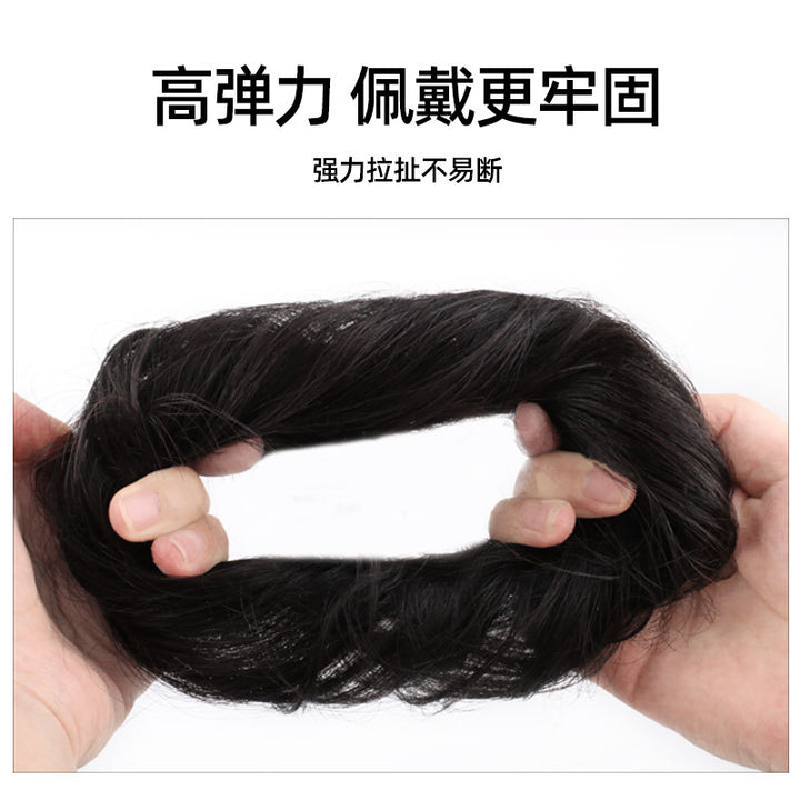 丸子头假发圈女蓬松立体花苞头懒人盘发包甜美减龄网红直发圈批发