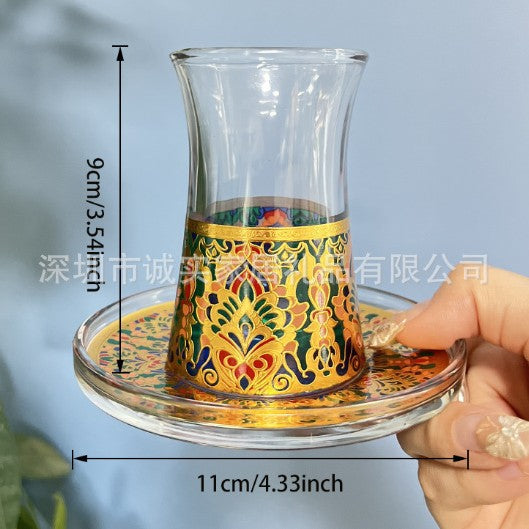 土耳其咖啡杯高颜值小众特色玻璃杯4头/12头套装午后红茶杯设计感