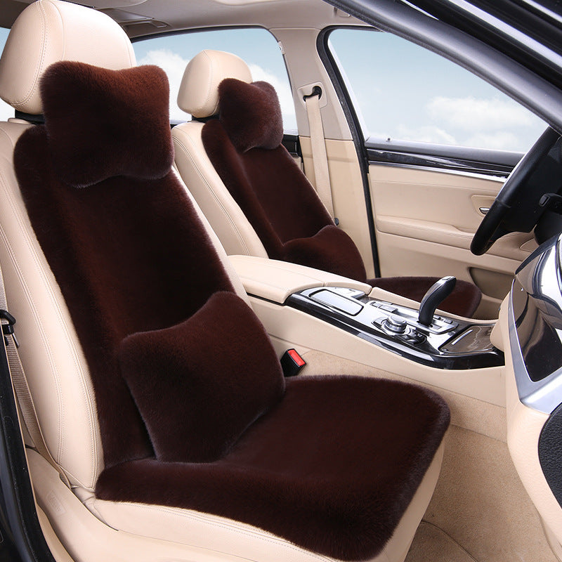 Thickened Winter __NS 99__h Car Seat Cushion – 3-Piece Backrest Short Fur Single Seat Cover