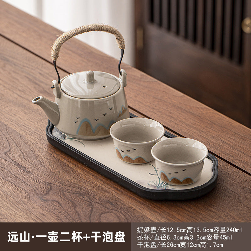 一壶二杯茶具套装家用宿舍酒店餐馆陶瓷功夫茶具泡茶壶茶杯会客