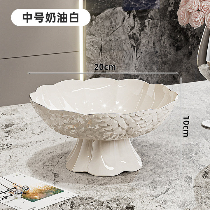 Luxury Fruit Plate with Bow Detail - High-End Living Room Decor & Candy Tray