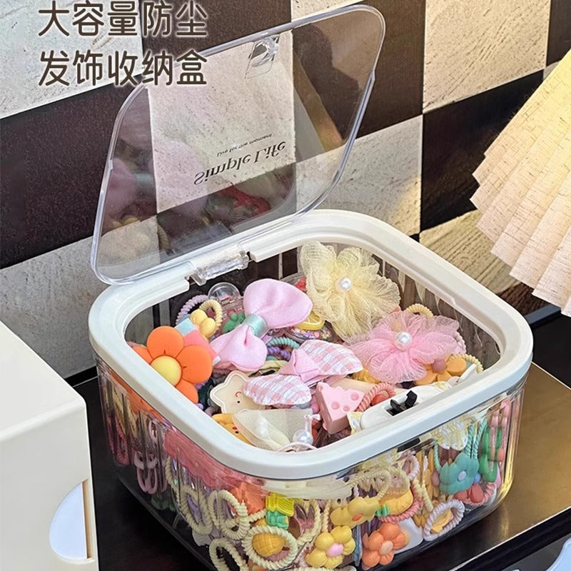 儿童发饰收纳盒小女孩头绳皮筋饰品盒发夹发卡头饰大容量首饰盒子