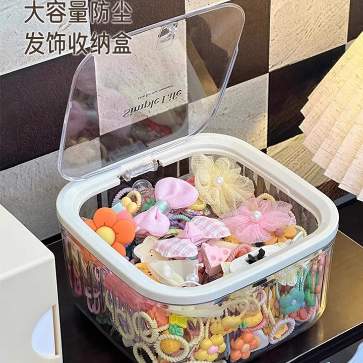 儿童发饰收纳盒小女孩头绳皮筋饰品盒发夹发卡头饰大容量首饰盒子
