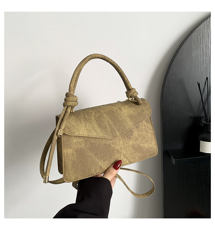Spring Elegant Fashion Design Single Shoulder Stylish Vintage Minimalist Texture Handheld Crossbody Small