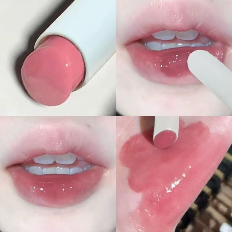 早八裸色口红纯欲灰粉玫瑰唇冻镜面水光固体唇膏滋润唇蜜女不掉色