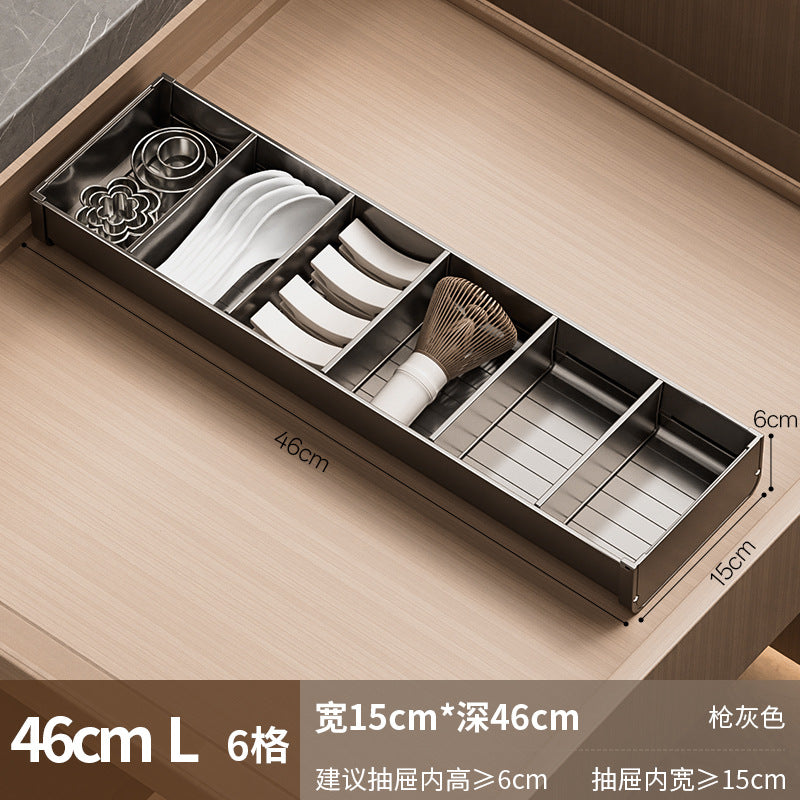 【2026专利新品】餐具收纳盒厨房碗筷子收纳盒抽屉收纳分隔分格盒