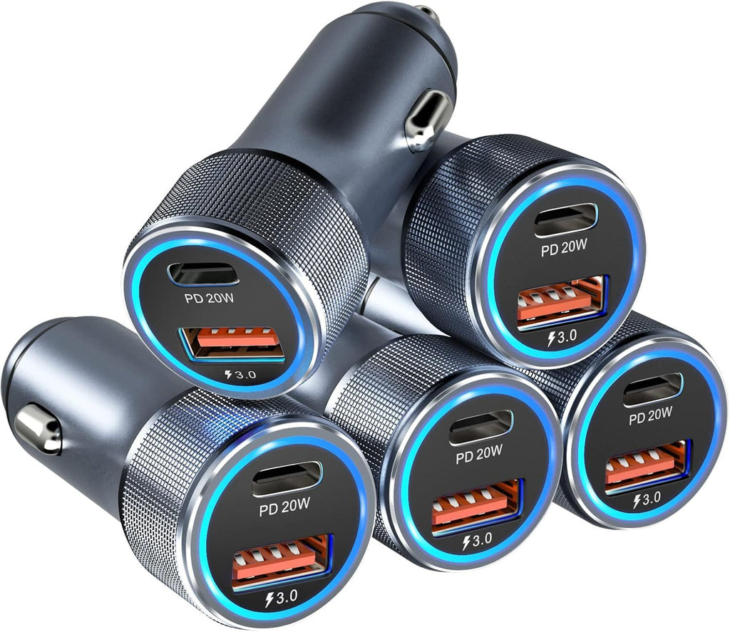 Metal PD Super Fast Car Charger – Aluminum Alloy Cigarette Lighter Charger for Huawei & All Phones