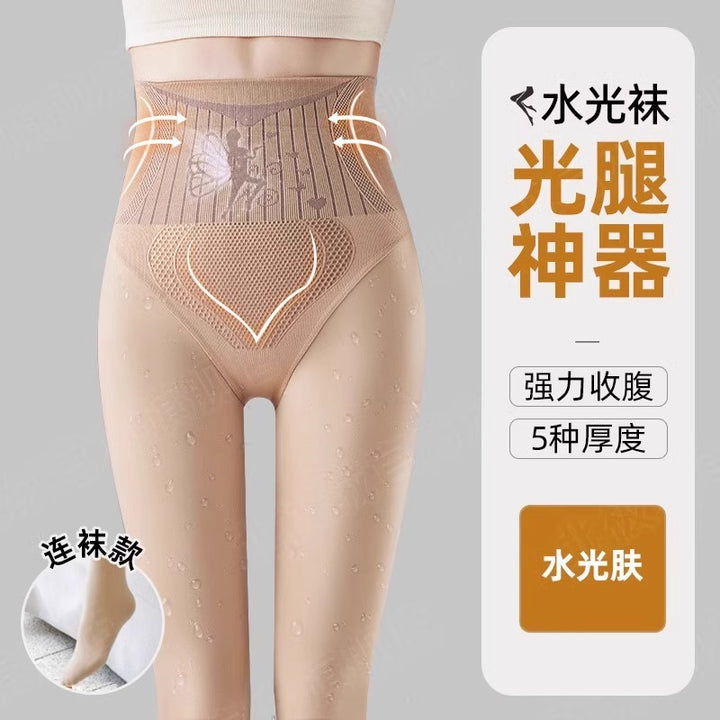 花仙子水光袜光腿神器女冬季连裤袜自然裸感一体裤加绒加厚外穿秋