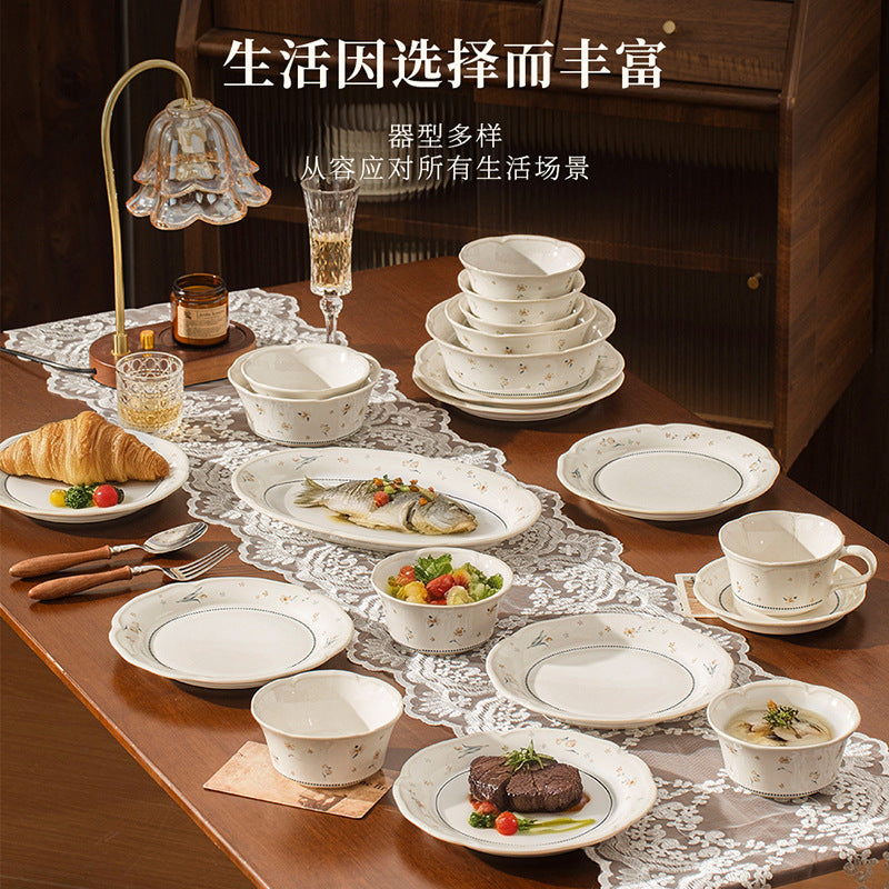 法式碗碟套装家用陶瓷餐具釉下彩2026新款乔迁新居送年礼采购批发