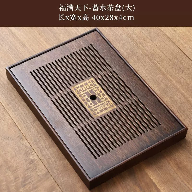 便携茶盘家用酒店小型干泡台茶具竹托盘现代简约排水沥水茶台批发