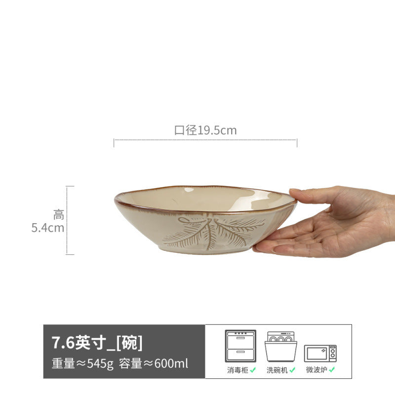Japanese Style Vintage Bowl Ceramic Bowl Bowl Premium Design Bowl Tableware Set Wholesale