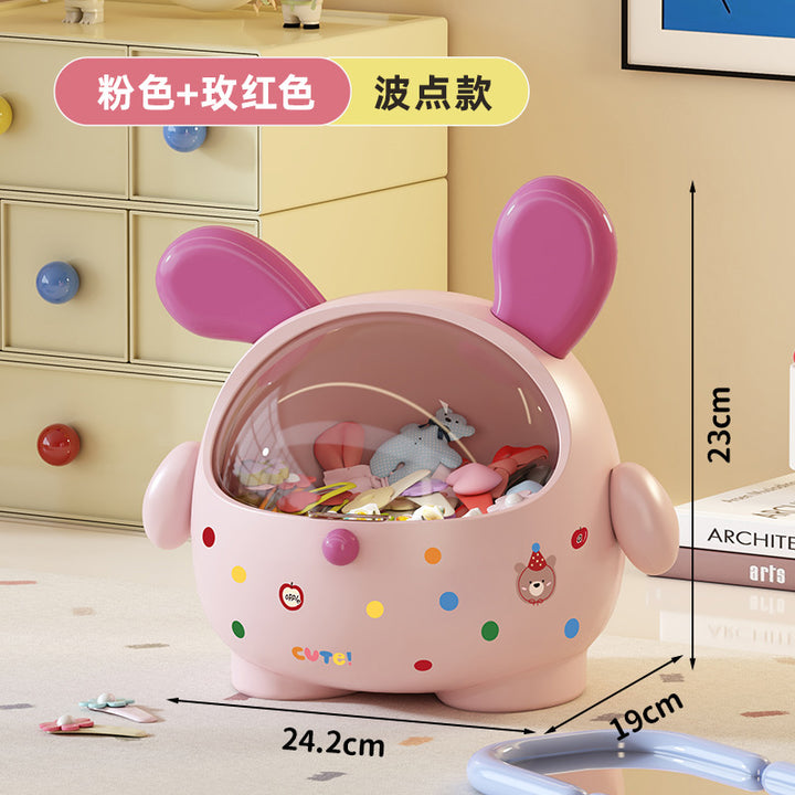 玄关收纳盒家用门口创意卡通塑料带盖大容量钥匙吧台多功能收纳盒