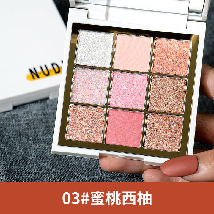 nnuedwe鹿德 九色眼影盘大地色珠光哑光平价小众品牌彩妆ins眼影
