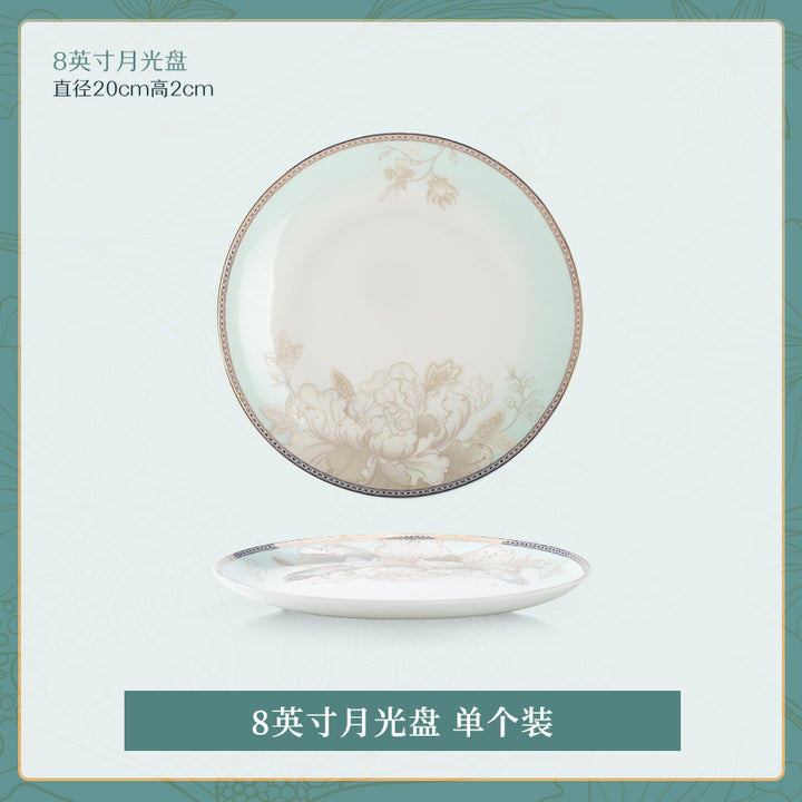 碗碟套装家用景德镇中式轻奢乔迁送礼陶瓷碗盘景德镇骨瓷餐具定制