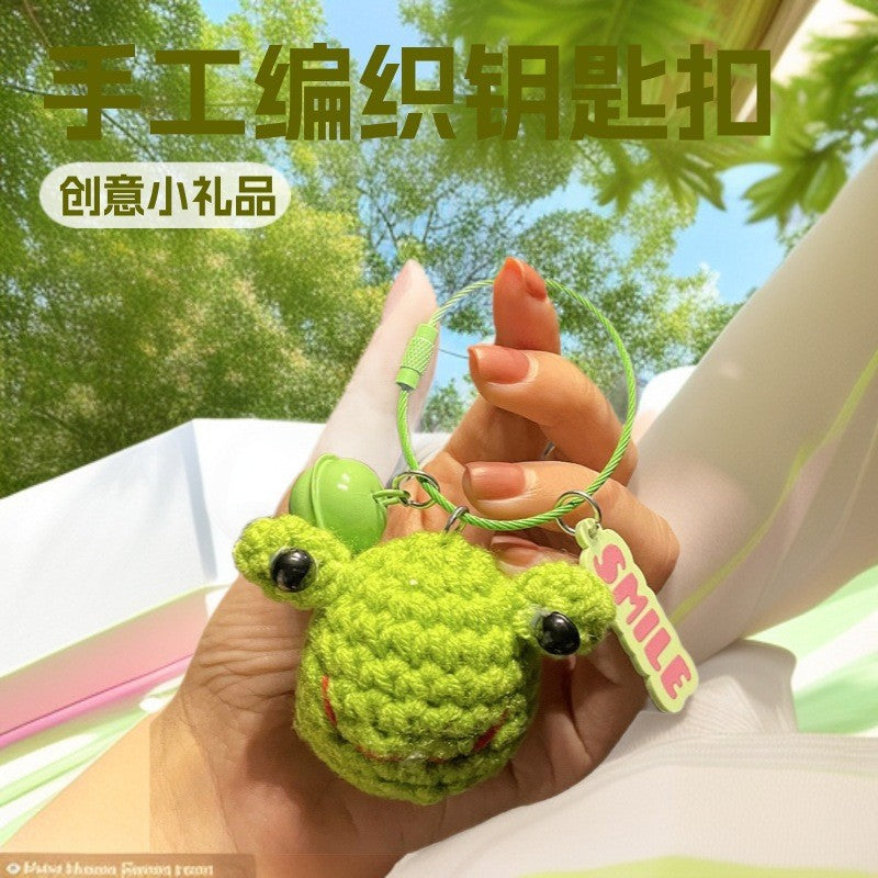 成品钩织毛线手捧玫瑰花钥匙扣挂件卡通可爱向日葵教师节高考礼物