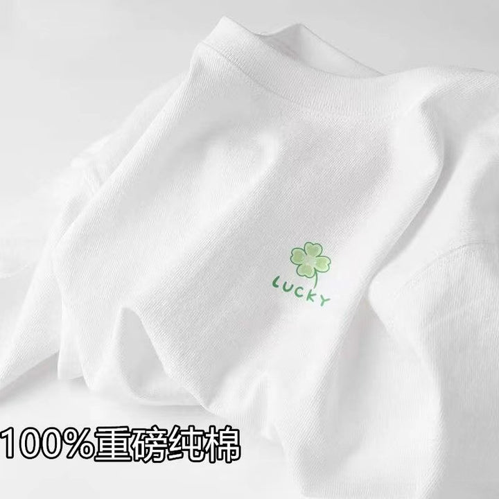 夏季新款男女士纯棉短袖小胸标个性情侣T恤衫宽松休闲百搭上衣潮