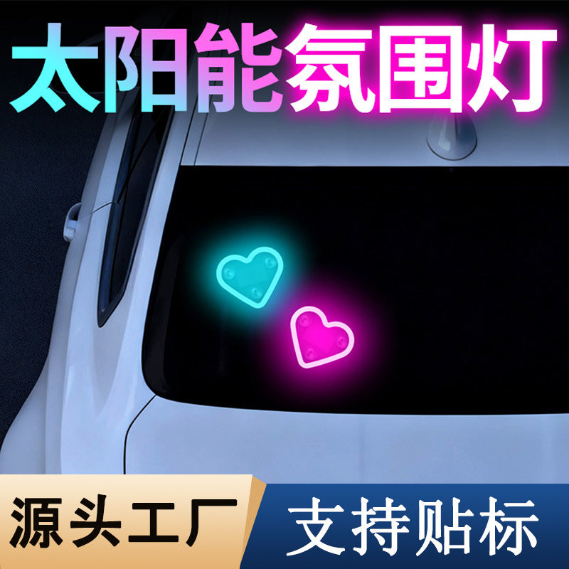 Car Solar Triangle Window Heart Shape Atmosphere __NS 73__ Neon Light – Interior Decoration